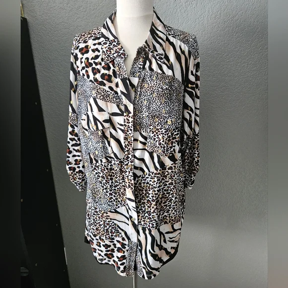 Animal Print Blouse Plus Size - Picture 8 of 8